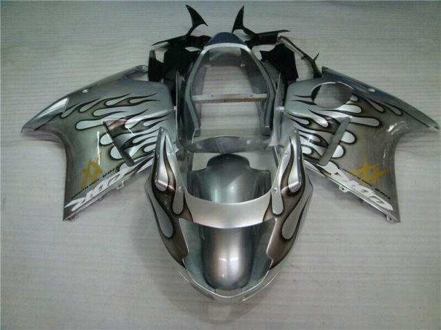 Discount 1996-2007 Flame Silver Grey Honda CBR1100XX Motorcycle Fairings Kits Canada Discount 1996-2007 Flame Silver Grey Honda CBR1100XX Motorcycle Fairings Kits Canada