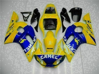 Discount 1998-2002 Yamaha YZF R6 Motorcycle Fairings MF0875 - Yellow Blue Canada