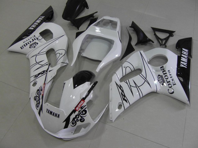 Discount 1998-2002 White Black Corona Yamaha YZF R6 Motorcycle Fairing Kits Canada Discount 1998-2002 White Black Corona Yamaha YZF R6 Motorcycle Fairing Kits Canada