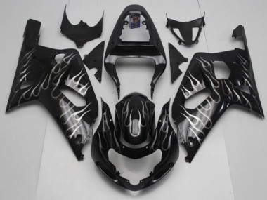 Discount 2001-2003 Black White Flame Suzuki GSXR 600/750 Motorcycle Fairing Kits Canada
