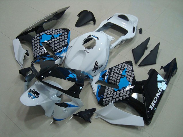 Discount 2003-2004 White Black Blue Honda CBR600RR Moto Fairings Canada Discount 2003-2004 White Black Blue Honda CBR600RR Moto Fairings Canada