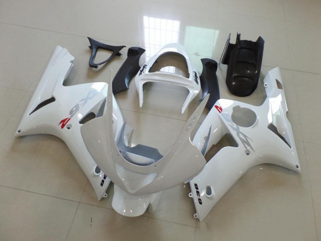 Discount 2003-2004 White with Silver Decals Kawasaki ZX6R Motorcycle Fairings Canada Discount 2003-2004 White with Silver Decals Kawasaki ZX6R Motorcycle Fairings Canada
