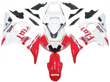 Discount 2003-2005 Yamaha YZF R6 Motorcycle Fairings MF2400 - White Red FIAT Canada