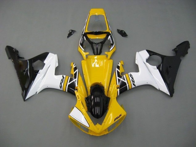 Discount 2003-2005 Yellow White Black Yamaha YZF R6 Moto Fairings Canada Discount 2003-2005 Yellow White Black Yamaha YZF R6 Moto Fairings Canada