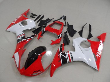 Discount 2003-2005 Red and White and Black Yamaha YZF R6 Motorcycle Fairings Kits Canada