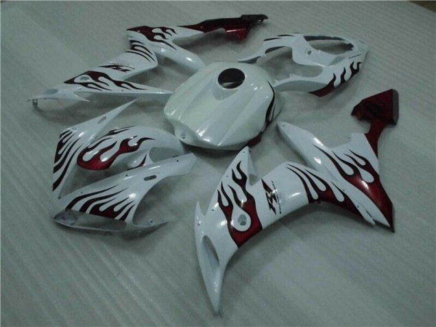 Discount 2004-2006 White Red Flame Yamaha YZF R1 Motorcycle Fairings Canada Discount 2004-2006 White Red Flame Yamaha YZF R1 Motorcycle Fairings Canada