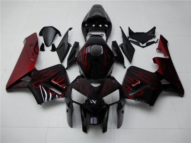 Discount 2005-2006 Honda CBR600RR Motorcycle Fairings MF0196 - Red Flame Black Canada