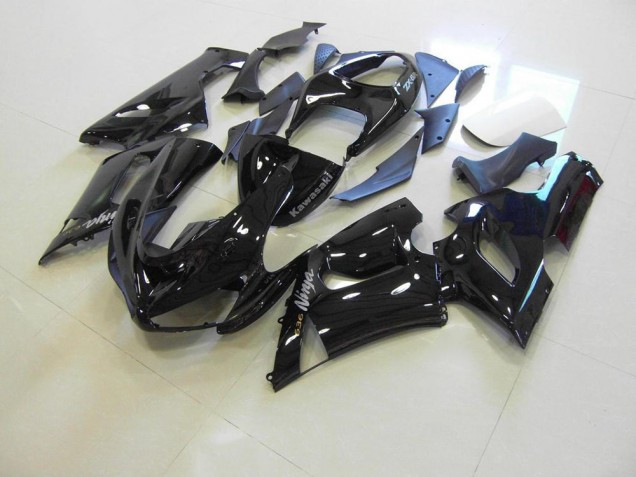 Discount 2005-2006 Glossy Black Silver Decals Kawasaki ZX6R Motorcycle Fairings Kit Canada Discount 2005-2006 Glossy Black Silver Decals Kawasaki ZX6R Motorcycle Fairings Kit Canada