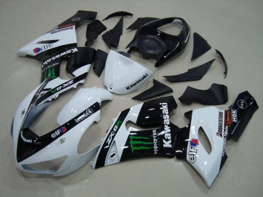Discount 2005-2006 White Monster Kawasaki ZX6R Motor Bike Fairings Canada