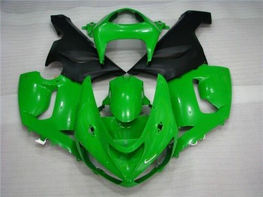 Discount 2005-2006 Green Matte Black Kawasaki ZX6R Motorcycle Fairing Canada