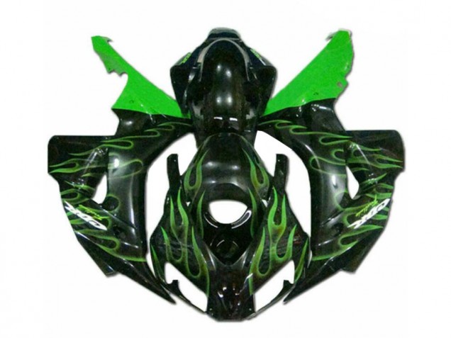 Discount 2006-2007 Green Flame Black Honda CBR1000RR Moto Fairings Canada Discount 2006-2007 Green Flame Black Honda CBR1000RR Moto Fairings Canada