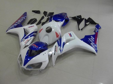 Discount 2006-2007 Pearl White Blue Honda CBR1000RR Motorcycle Fairings Kits Canada