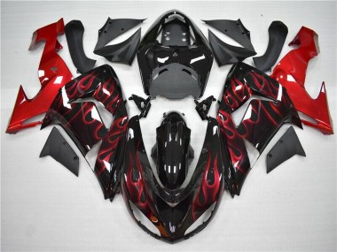 Discount 2006-2007 Red Flame Kawasaki ZX10R Motorcycle Fairings Kit Canada