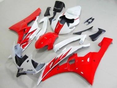 Discount 2006-2007 Red White Yamaha YZF R6 Motorcycle Fairings Kit Canada