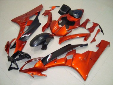 Discount 2006-2007 Orange Matte Black Yamaha YZF R6 Motorcycle Fairing Kits Canada