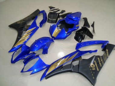 Discount 2006-2007 Black Blue with Gold Sticker Yamaha YZF R6 Motorcycle Fairing Kit Canada