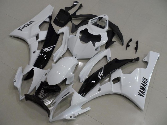 Discount 2006-2007 White and Black Yamaha YZF R6 Replacement Motorcycle Fairings Canada Discount 2006-2007 White and Black Yamaha YZF R6 Replacement Motorcycle Fairings Canada