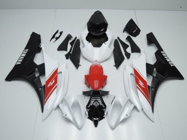 Discount 2006-2007 White Red and Matte Black Yamaha YZF R6 Motorbike Fairings Canada