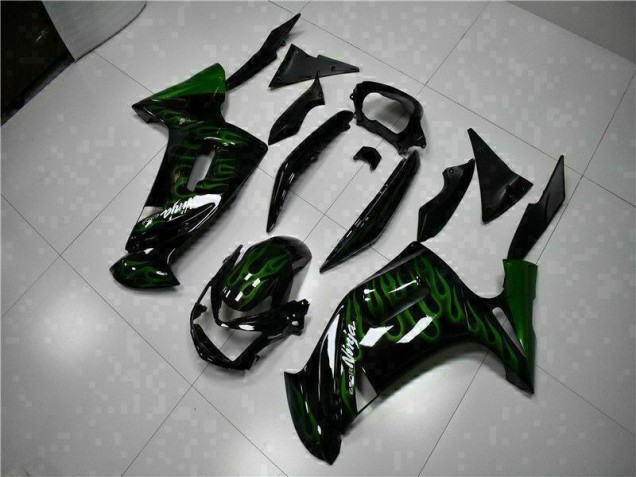 Discount 2006-2008 Green Flame Kawasaki EX650 Motorcycle Fairing Kits Canada Discount 2006-2008 Green Flame Kawasaki EX650 Motorcycle Fairing Kits Canada