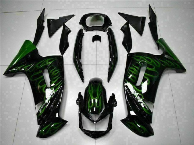 Discount 2006-2008 Green Flame Kawasaki EX650 Motorcycle Fairing Kits Canada Discount 2006-2008 Green Flame Kawasaki EX650 Motorcycle Fairing Kits Canada