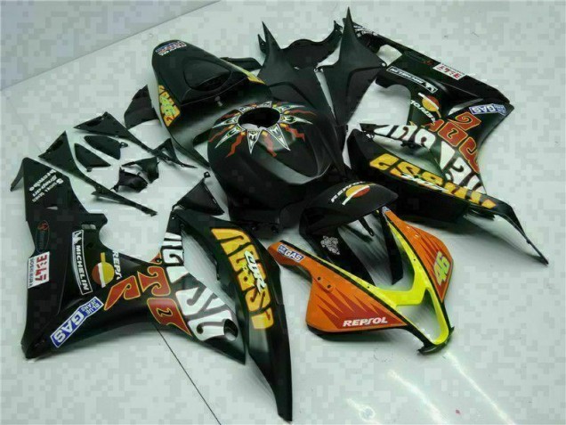 Discount 2007-2008 Black Yellow Repsol 46 Honda CBR600RR Motorcycle Bodywork Canada