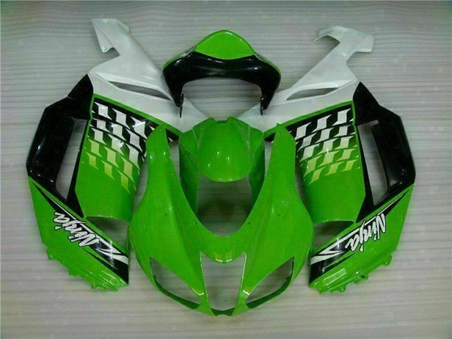 Discount 2007-2008 Green White Ninja Kawasaki ZX6R Motorbike Fairing Canada
