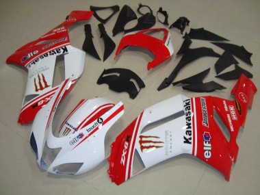 Discount 2007-2008 Red and White Kawasaki ZX6R Bike Fairing Canada