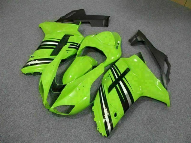 Discount 2007-2008 Green Black Kawasaki ZX6R Motorcycle Fairings Kit Canada