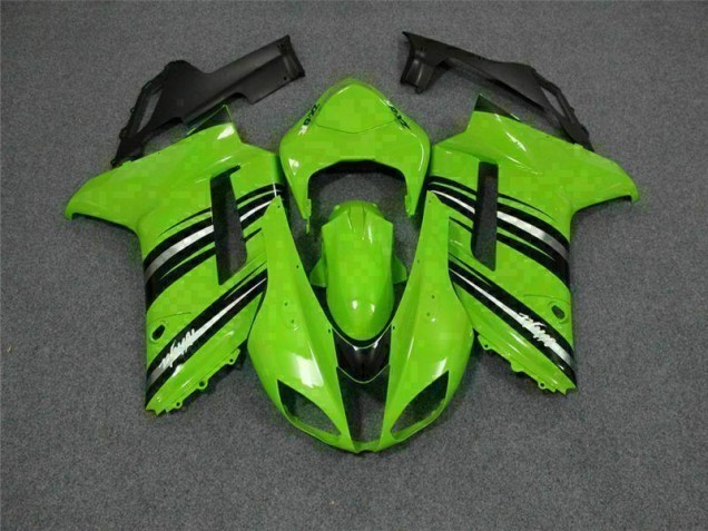 Discount 2007-2008 Green Black Kawasaki ZX6R Motorcycle Fairings Kit Canada