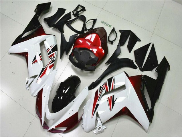 Discount 2007-2008 White Black Red Kawasaki ZX6R Motorbike Fairings Canada Discount 2007-2008 White Black Red Kawasaki ZX6R Motorbike Fairings Canada