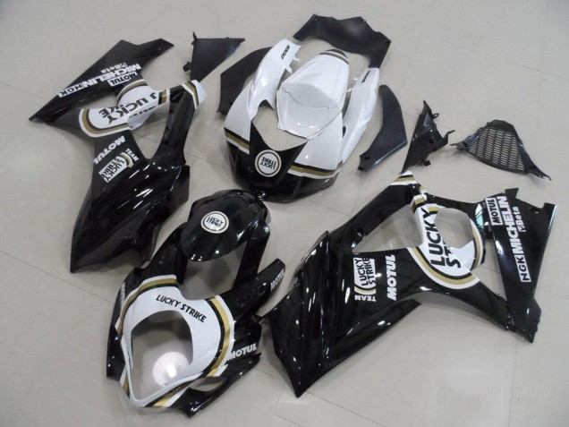 Discount 2007-2008 Black Lucky Strike Suzuki GSXR 1000 K7 Bike Fairings Canada Discount 2007-2008 Black Lucky Strike Suzuki GSXR 1000 K7 Bike Fairings Canada