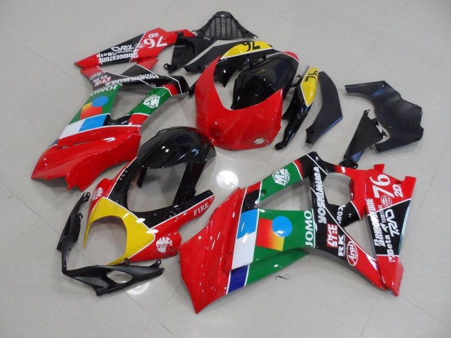 Discount 2007-2008 Red and Green Suzuki GSXR 1000 K7 Motorcycle Fairings Kits Canada Discount 2007-2008 Red and Green Suzuki GSXR 1000 K7 Motorcycle Fairings Kits Canada