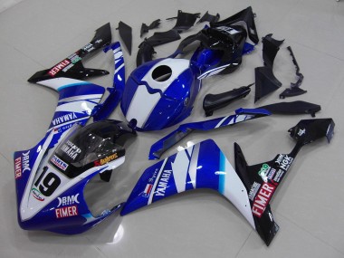 Discount 2007-2008 White Blue Yamaha YZF R1 Moto Fairings Canada