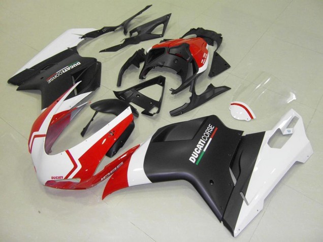 Discount 2007-2014 Matte Black White Red Ducati 848 1098 1198 Motorcycle Fairing Kit Canada Discount 2007-2014 Matte Black White Red Ducati 848 1098 1198 Motorcycle Fairing Kit Canada