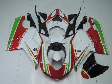Discount 2007-2014 Red White and Green Ducati 848 1098 1198 Replacement Motorcycle Fairings Canada