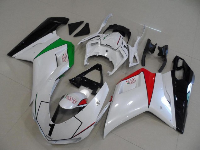 Discount 2007-2014 Peral White with Italy Flag Ducati 848 1098 1198 Motorcycle Fairings Kit Canada Discount 2007-2014 Peral White with Italy Flag Ducati 848 1098 1198 Motorcycle Fairings Kit Canada
