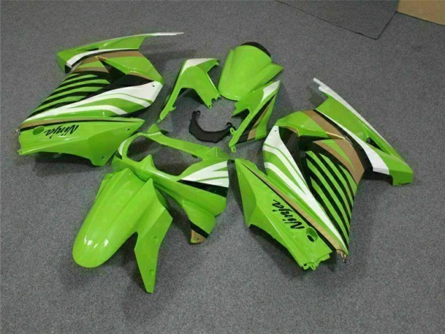Discount 2008-2012 Green White Black Ninja Kawasaki EX250 Replacement Motorcycle Fairings Canada Discount 2008-2012 Green White Black Ninja Kawasaki EX250 Replacement Motorcycle Fairings Canada
