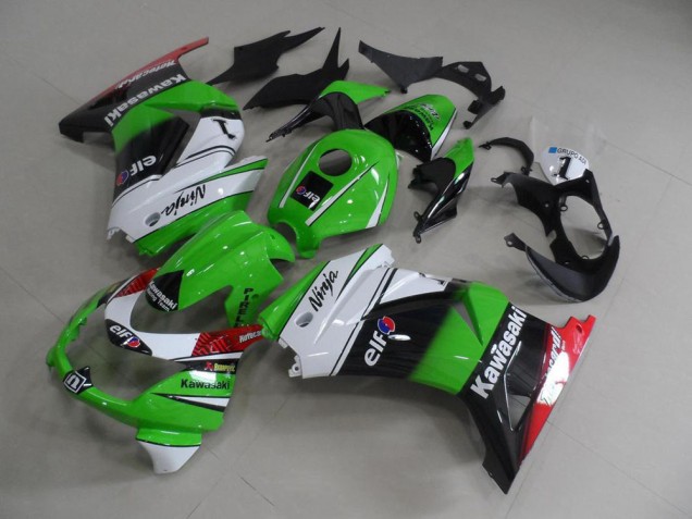 Discount 2008-2012 Green White Black Kawasaki ZX250R Motor Fairings Canada Discount 2008-2012 Green White Black Kawasaki ZX250R Motor Fairings Canada