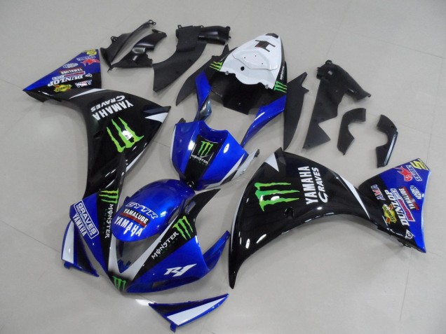 Discount 2009-2011 Blue Black Monster Yamaha YZF R1 Bike Fairings Canada Discount 2009-2011 Blue Black Monster Yamaha YZF R1 Bike Fairings Canada