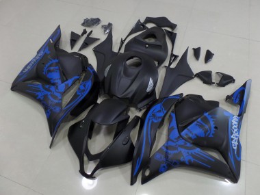 Discount 2009-2012 Matte Black Blue Skull Honda CBR600RR Motorcycle Fairings Kit Canada
