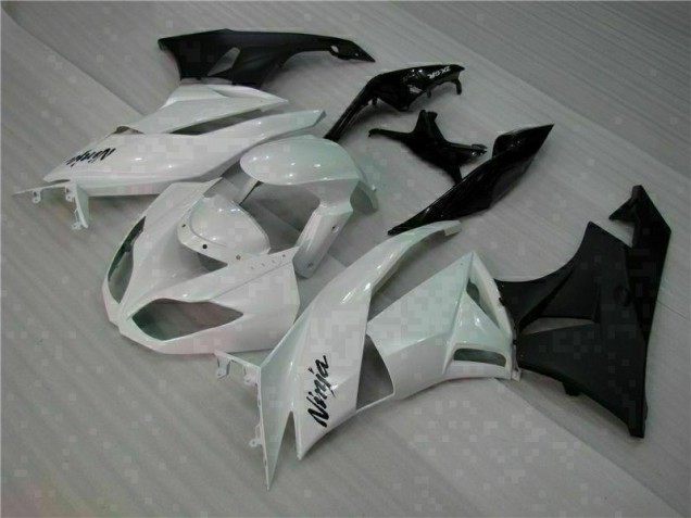 Discount 2009-2012 White Black Kawasaki ZX6R Motorcycle Fairings Kits Canada Discount 2009-2012 White Black Kawasaki ZX6R Motorcycle Fairings Kits Canada