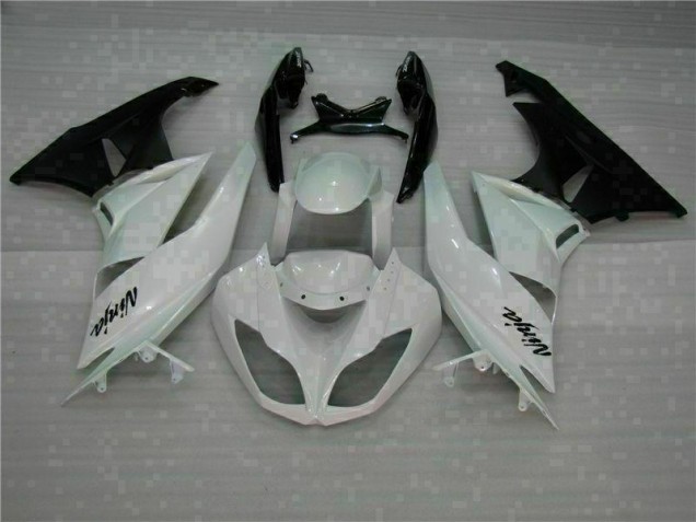 Discount 2009-2012 White Black Kawasaki ZX6R Motorcycle Fairings Kits Canada Discount 2009-2012 White Black Kawasaki ZX6R Motorcycle Fairings Kits Canada
