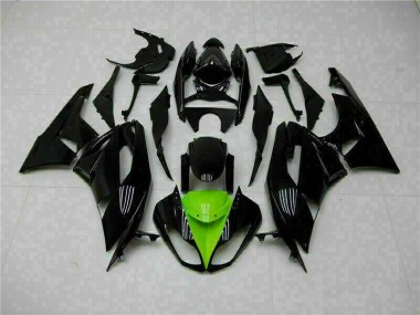 Discount 2009-2012 Black Green Kawasaki ZX6R Moto Fairings Canada