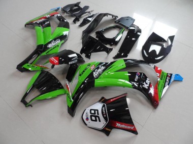 Discount 2011-2015 Green Black with Number 66 Kawasaki ZX10R Motorcycle Fairings Canada