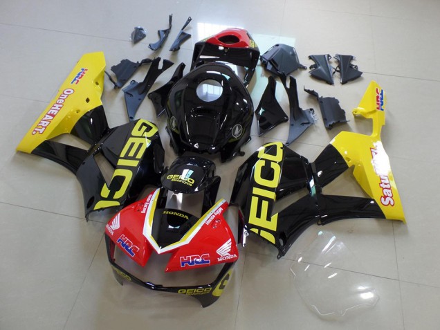 Discount 2013-2023 Yellow Black Geico Honda CBR600RR Motorcycle Fairings Canada Discount 2013-2023 Yellow Black Geico Honda CBR600RR Motorcycle Fairings Canada
