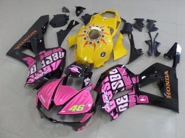 Discount 2013-2016 Honda CBR600RR Motorcycle Fairings MF3166 - Yellow Pink ROSSI Canada