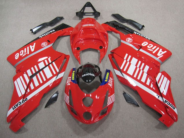 Discount 2005-2006 Red White Alice Sandisk Ducati 749 Moto Fairings Canada Discount 2005-2006 Red White Alice Sandisk Ducati 749 Moto Fairings Canada