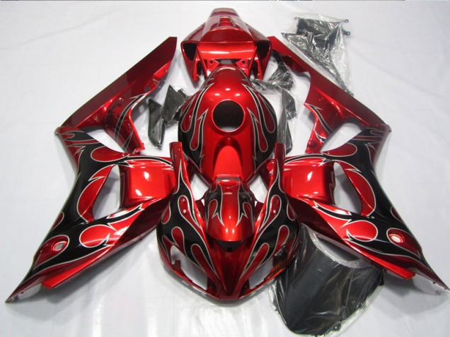 Discount 2006-2007 Red Black Flame Honda CBR1000RR Replacement Motorcycle Fairings Canada Discount 2006-2007 Red Black Flame Honda CBR1000RR Replacement Motorcycle Fairings Canada