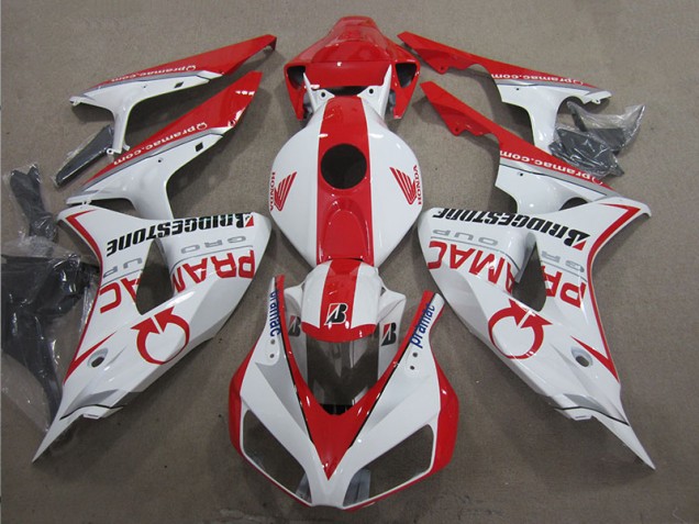 Discount 2006-2007 White Red PRAMAC Honda CBR1000RR Moto Fairings Canada Discount 2006-2007 White Red PRAMAC Honda CBR1000RR Moto Fairings Canada