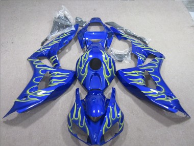 Discount 2006-2007 Blue Green Flame Honda CBR1000RR Motorcycle Fairings Canada
